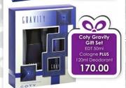 Coty Gravity Gift Set Of EDT 50ml Cologne Plus 120ml Deodorant