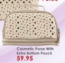 Cosmetic Purse With Extra Bottom Pouch