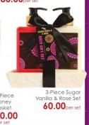 Pampering Bath 3 Piece Sugar Vanilla & Rose Set-Per Set