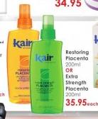 Kair Restoring Placenta-200ml Or Extra Strength Placenta-200ml Each