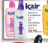 Kair Leave In Conditioner-200ml Or Smoothing Anti Frizz-200ml Each