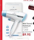D-Quip Mini travel Hairdryer