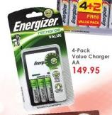 Energizer 4 Pack Value Charger AA