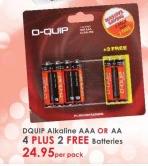 Dquip Alkaline AAA Or AA 4+ 2 Free Batteries-Per Pack