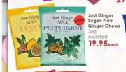 Just Ginger Sugar-Free Ginger Chews Assorted-36g