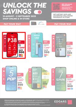 Edgars Mobile : Unlock The Savings (15 August - 03 September 2023), page 1