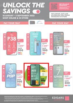 Edgars Mobile : Unlock The Savings (15 August - 03 September 2023), page 1