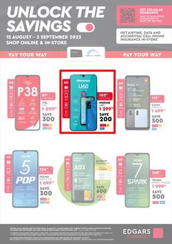 Edgars Mobile : Unlock The Savings (15 August - 03 September 2023), page 1