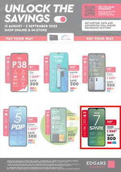 Edgars Mobile : Unlock The Savings (15 August - 03 September 2023), page 1