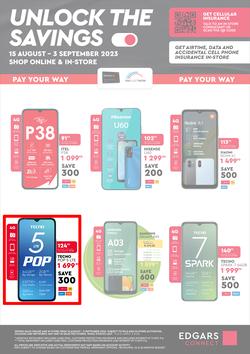 Edgars Mobile : Unlock The Savings (15 August - 03 September 2023), page 1