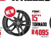 TSH 15" Tornado Wheels-Per Set Of 4