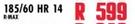 Velocity 185/60 HR 14 R-Max Tyre-Each