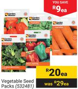 Garden Master Vegetable Seed Packs 532481-Each