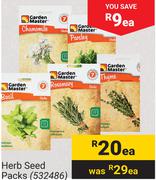 Garden Master Herb Seed Packs 532486-Each