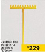 Builders Pride 16-Tooth All-Steel Rake 572040