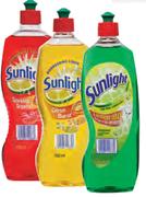 Sunlight Dishwashing Liquid(All Variants, Excluding Anti-Bacterial)-750ml
