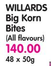 Willards Big Korn Bites(All Flavours)-48 x 50gm