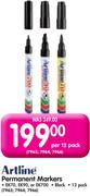 Artline Permanent Markers-Per 12 Pack