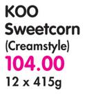 Koo Sweetcorn(Creamstyle)-12x415g