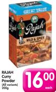 Rajah Curry Powder(All Variants)-200g
