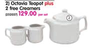 Continental Octavia Teapot Plus Free Creamers-Per Set