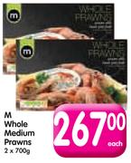 M Whole Medium Prawns-2 x 700gm