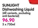 Sunlight Dishwashing Liquid-5x750ml