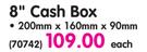 Aro 8" Cash Box-200mmx160mmx90mm Each