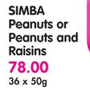 Simba Peanuts Or Peanuts And Raisins-36x50g