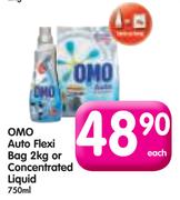 OMO Auto Flexi Bag 2kg Or Concentrated Liquid-750ml Each