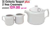 Octavia Teapot+2 Free Creamers-Per Set