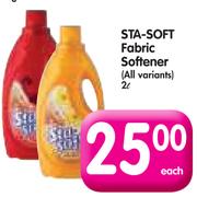 Sta-Soft Fabric Softener(All Variants)-2L Each