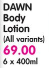 Dawn Body Lotion (All Variants)-6 x 400ml