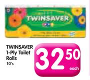 Twinsaver 1-Ply Toilet Paper Rolls-10's