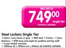 Steel Lockers Single Tier-1800mm(h)x300mm(w)x450mm(d) Each