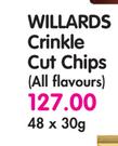 Willards Crinkle Cut Chips(All Flavours)-48x30g