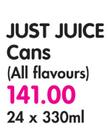 Just Juice Cans(All Flavours)-24x330ml