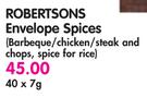 Robertsons Envelope Spices(Barbeque/Chicken/Steak And Chops, Spice For Rice)-40x7g