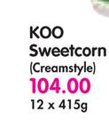 Koo Sweetcorn(Creamstyle)-12x415g