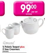 Continental Polaris Teapot Plus 2 Free Creamers-Per Set