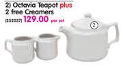 Continental Octavia Teapot Plus 2 Free Creamers-Per Set