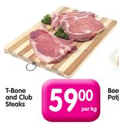 T-Bone And Club Steaks -Per Kg