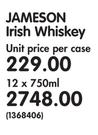 Jameson Irish Whiskey-12x750M