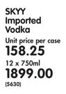 SKYY Imported Vodka-12x750ML