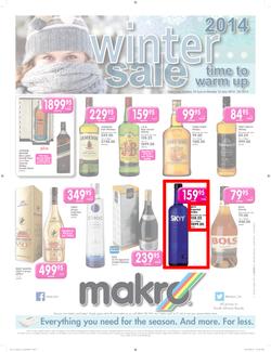 Makro : Liquor Catalogue Winter Sale ( 10 Jun - 16 Jun 2014 ), page 1