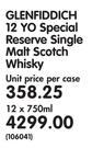 Glenfiddich 12 YO Special Reserve Single Malt Scotch Whisky-12x750ML