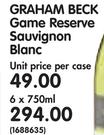 Graham Beck Game Reserve Sauvignon Blanc-6x750ml