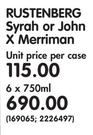 Rustenberg Syrah Or John X Merriman-6x750ML