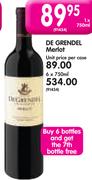 De Grendel Merlot-6x750ML
