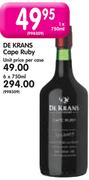 De Krans Cape Ruby-750ML
